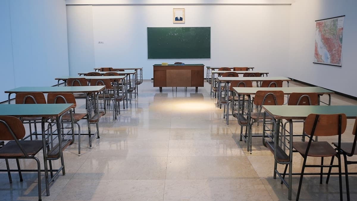 Classroom representing schools and institutions served by Brite MJ